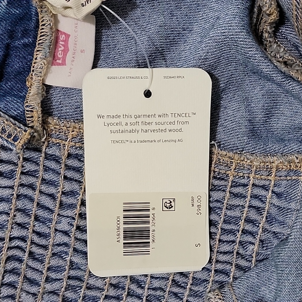 Levi's Malene bustier button front denim dress Sz S NWT - Picture 10 of 10
